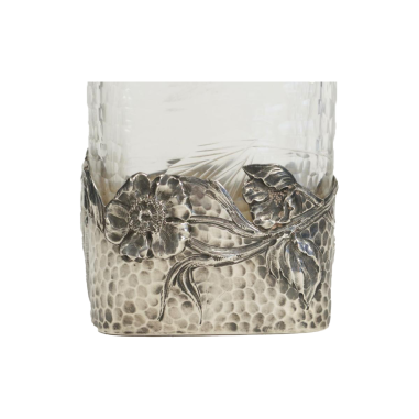 Vase en argent massif et cristal...