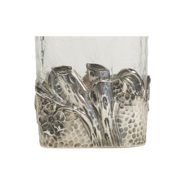 Vase en argent massif et cristal...