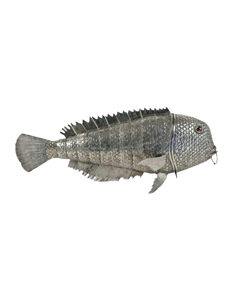 Poisson "carpe" articulé Argent Massif