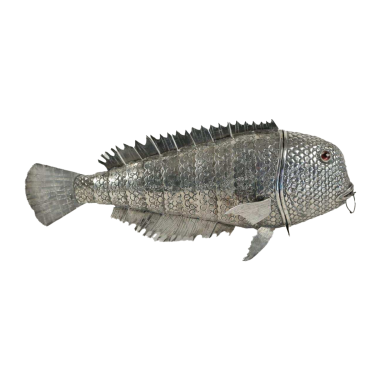 Poisson "carpe" articulé Argent Massif