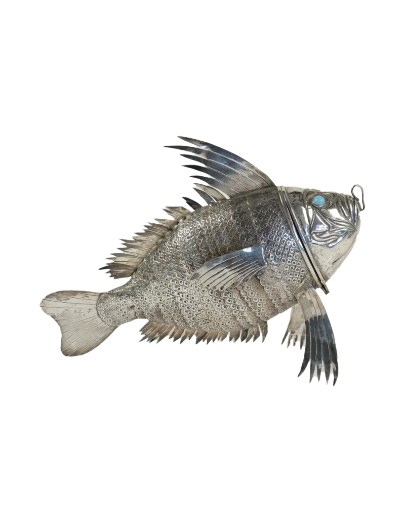 Monumental "Carp" fish in sterling silver
