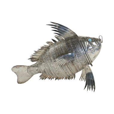 Monumental "Carp" fish in sterling silver