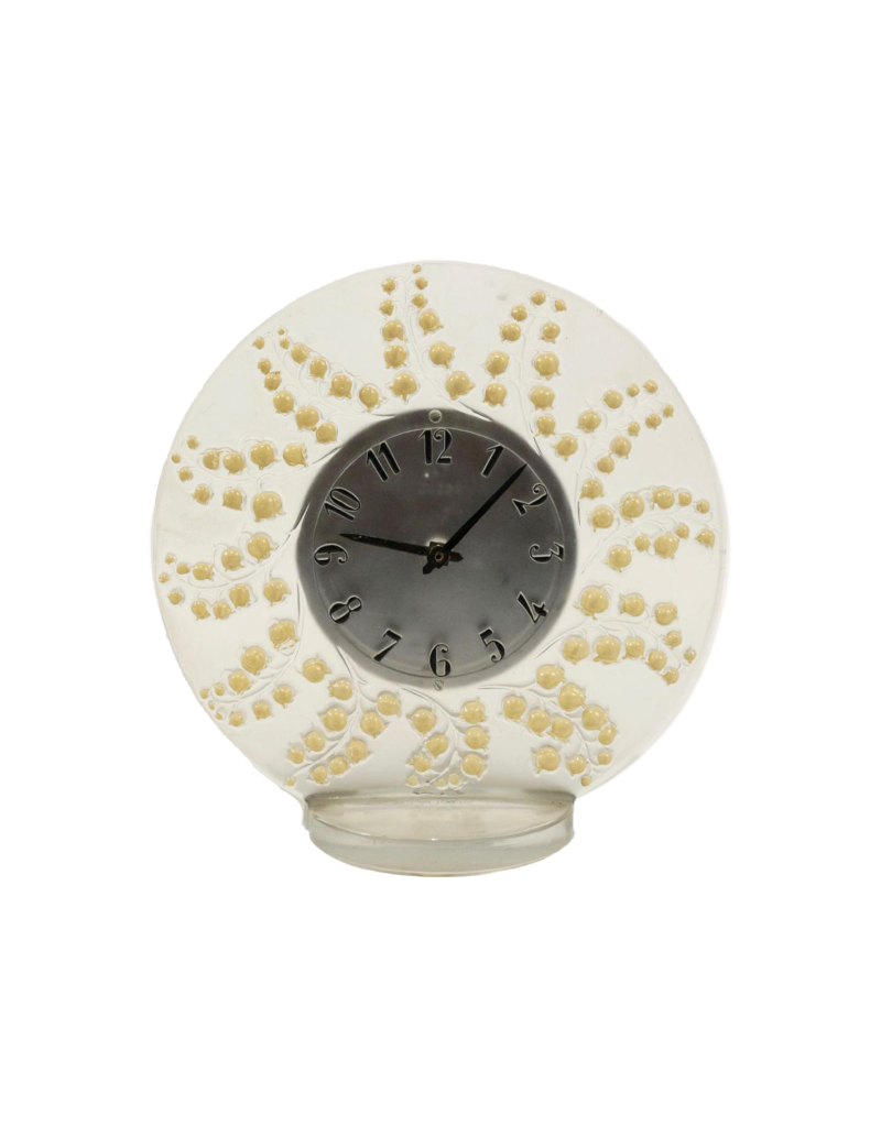 René Lalique (1860-1945) Enamelled clock "Lily of the valley"