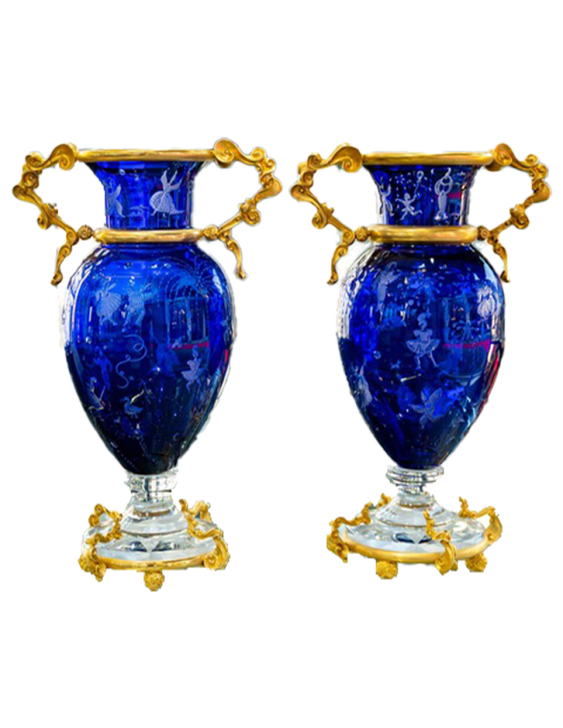 BACCARAT et Jean BOGGIO designer 1998 : Paire de vases