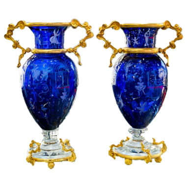 BACCARAT et Jean BOGGIO designer 1998 : Paire de vases