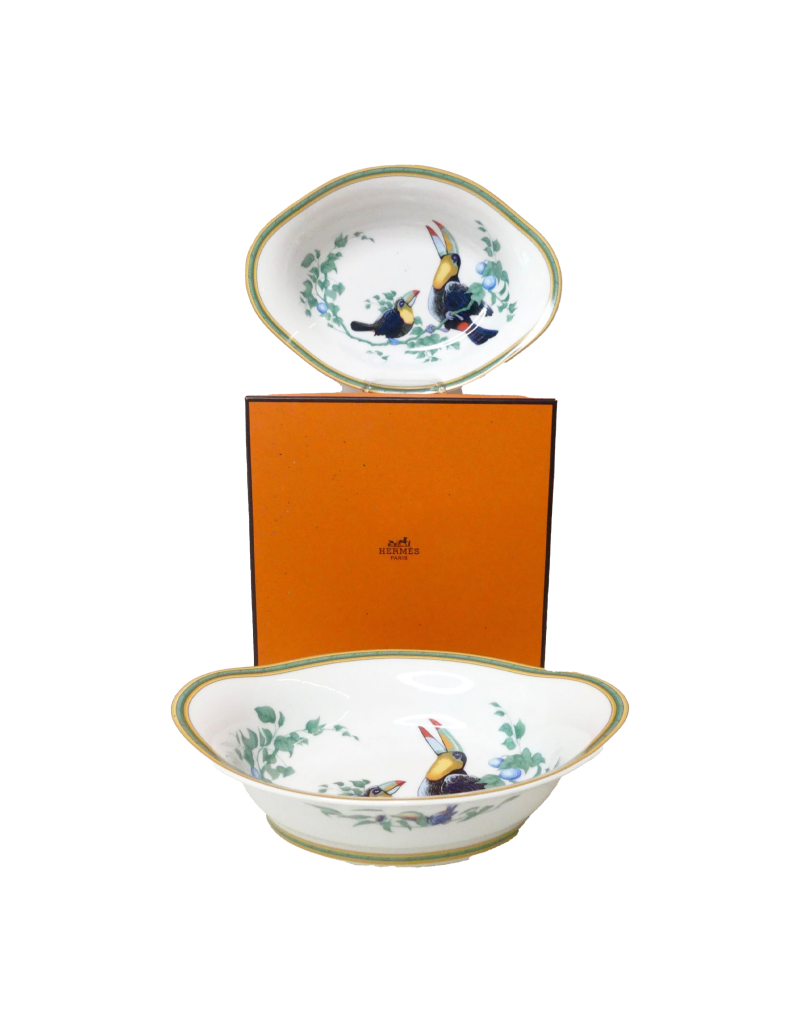 Hermes "Les TOUCANS" : Pair of bread baskets