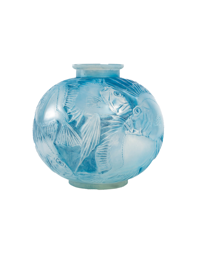 René Lalique : Opalescent “Fish” Vase