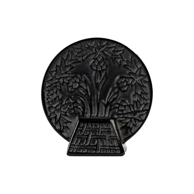 René Lalique : 1912 “Cornflowers” stamp in black tinted glass