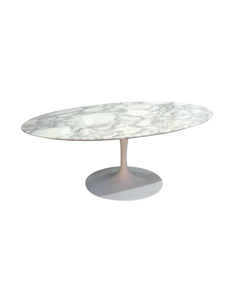 Eero Saarinen & Knoll International - "Tulip" Oval Marble Coffee Table 105.5 x 68.5cm