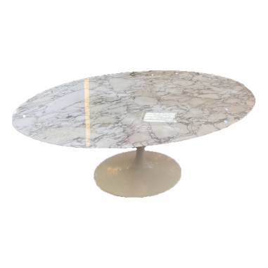 KNOLL & Eero Saarinen Table ovale "TULIP", 198x121cm marbre Calacatta
