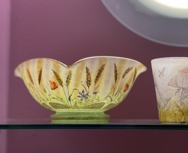DAUM enamel bowl wheat and poppies...