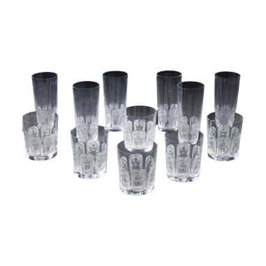 Lalique France : Ensemble de 12 verres « Khépri »