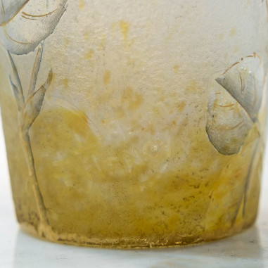 Daum pink enamel vase and bee