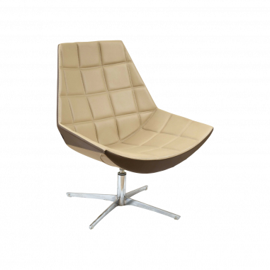 KASTEL : "Kayak" Swivel Leather Armchair