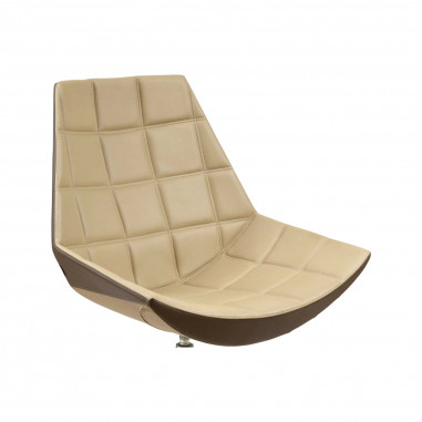 KASTEL : "Kayak" Swivel Leather Armchair