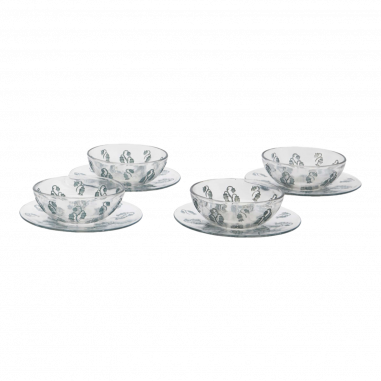 René LALIQUE (1860-1945) : Bol et Assiette "Campana"