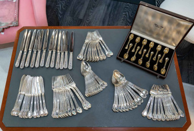TÉTARD : Silver cutlery set model...