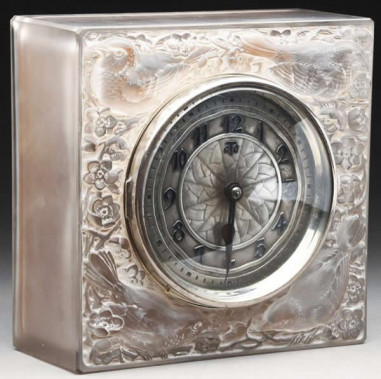 R LALIQUE PENDULE "4 MOINEAUX DU...