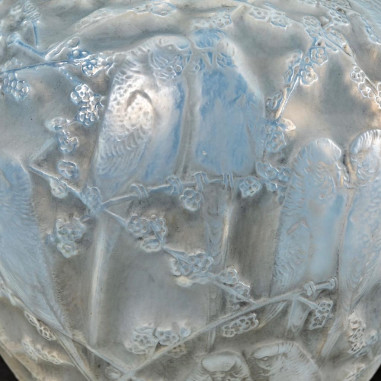 René Lalique : Vase Perruches Opalescent