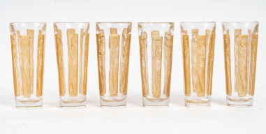 R. Lalique - Série de 6 verres" Six...