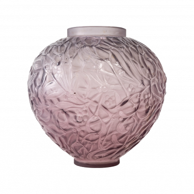 R.Lalique : "Mistletoe" Vase Amethyst