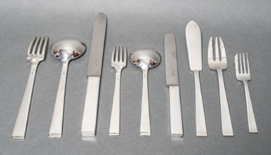Jean Tetard cutlery set in sterling...