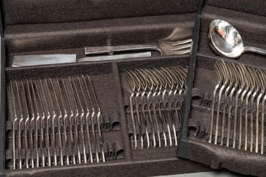Jean Tetard cutlery set in sterling...