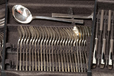 Jean Tetard cutlery set in sterling...