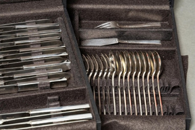 Jean Tetard cutlery set in sterling...