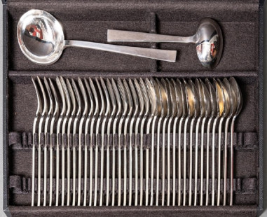 Jean Tetard cutlery set in sterling...