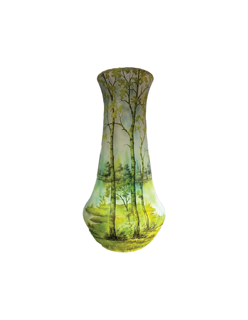 Daum Nancy: “Spring” Lake Landscape Vase