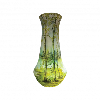 Daum Nancy: “Spring” Lake Landscape Vase