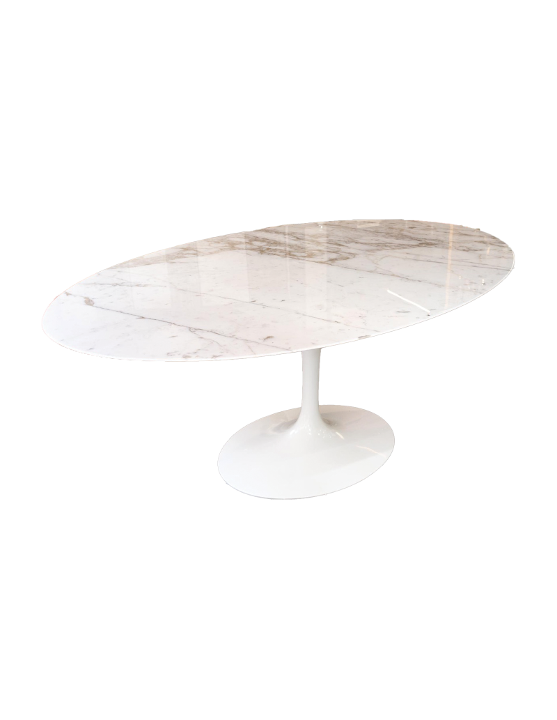 Eero Saarinen for Knoll: “Oval Tulip” table in calacatta oro marble circa 1957