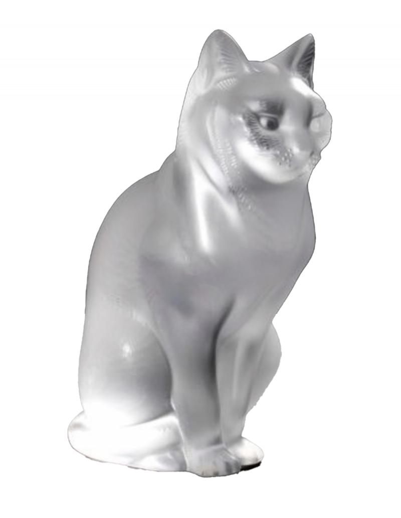 Lalique France: "Cat Sitting" in crystal