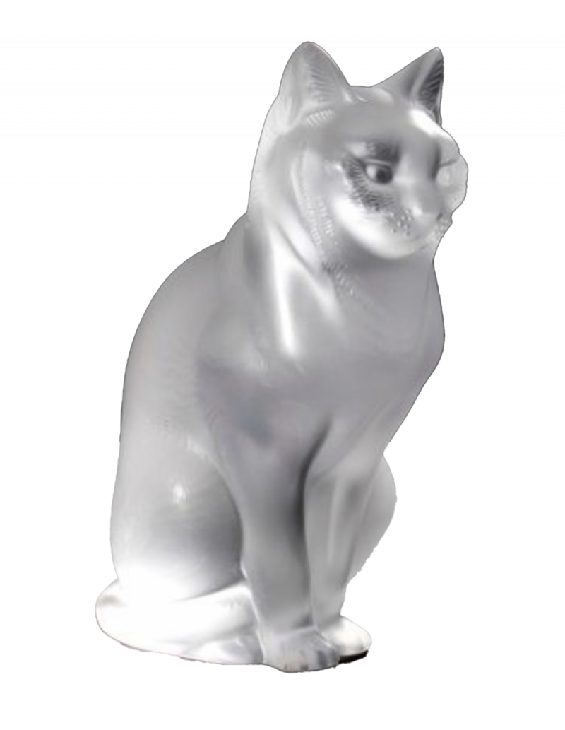 Lalique France : "Chat Assis" en cristal