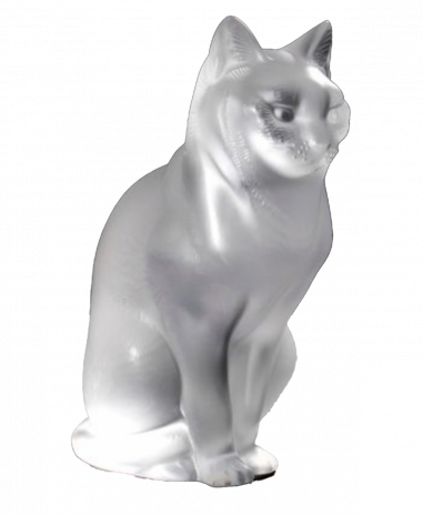 Lalique France : "Chat Assis" en cristal