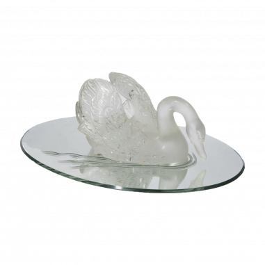 Cristal Lalique : Cygne "Tête baissée" en cristal incolore