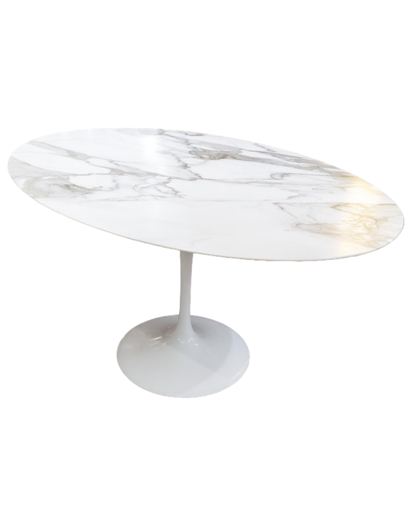 Eero Saarinen &  Knoll : Table « Tulip ovale » calacatta oro