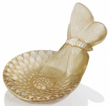 1931 René Lalique - Dahlia and Butterfly Ashtray