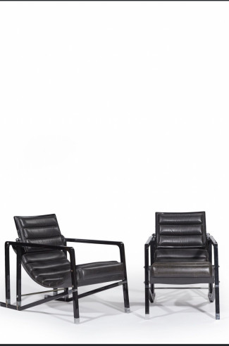 Pair of "Transat" armchairs, original...