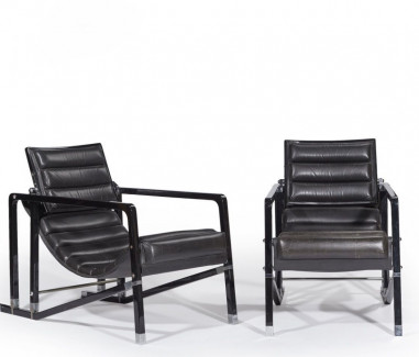 Paire de fauteuils « Transat »,+modèle original créé circa 1926