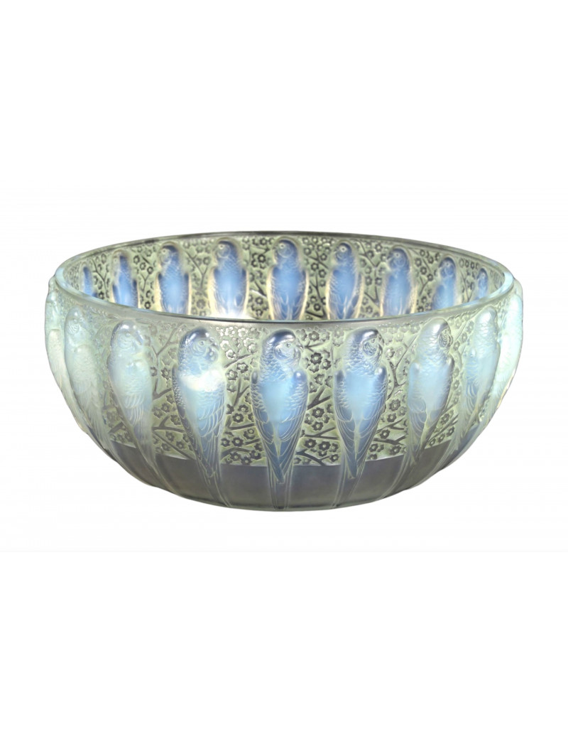 René LALIQUE Glass bowl. Art deco from 1931 "Perruches" model