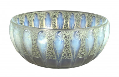 René LALIQUE Glass bowl. Art deco from 1931 "Perruches" model