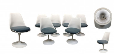 Eero Saarinen & Knoll International, +Chaises en fibre de verre, modèle "Tulipe"