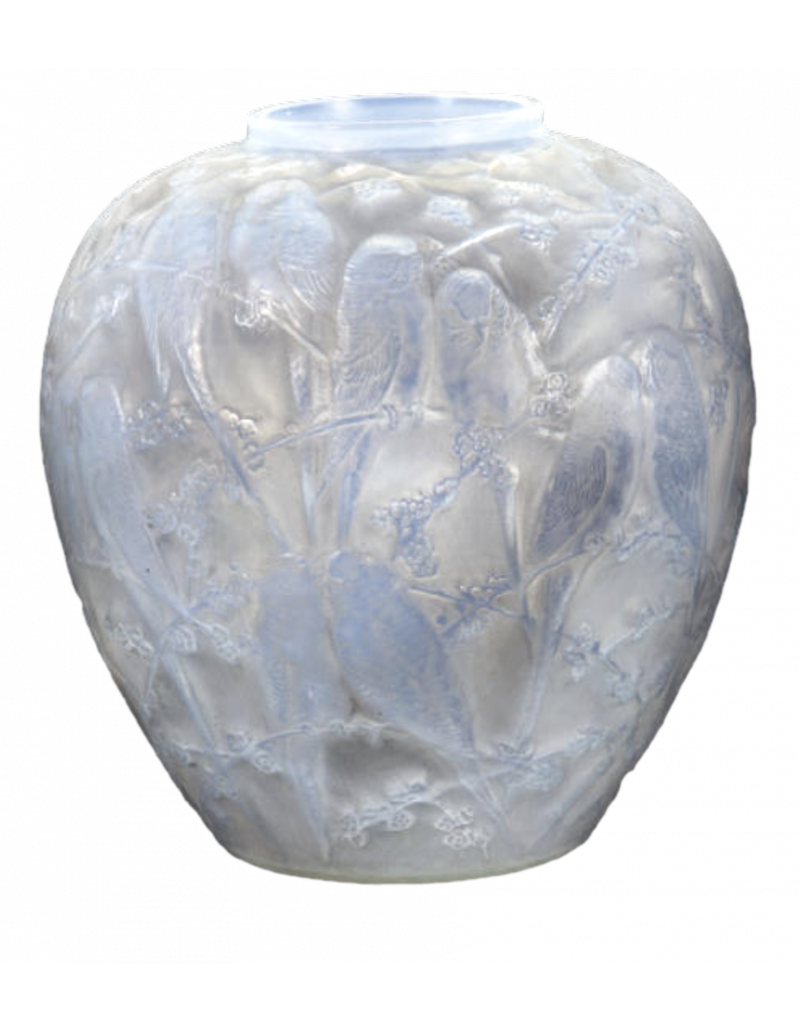 René Lalique ,Vase en verre « Perruches » 1919