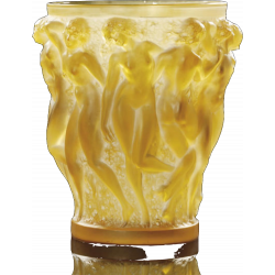 R Lalique ,Vase Bacchantes Teinté ambre jaune ,1927