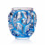 Cristal Lalique ,Vase "tourbillon "Emaillé Bleu.
