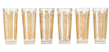 R. Lalique - “Six figurines” series of 6 goblets 1911