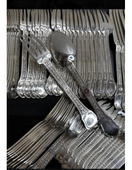 TETARD FRERES MENAGERE 187 PIECES  ARGENT MASSIF EPOQUE 1930