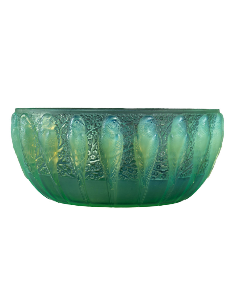 René Lalique: Coupe « Perruches » peppermint 1931